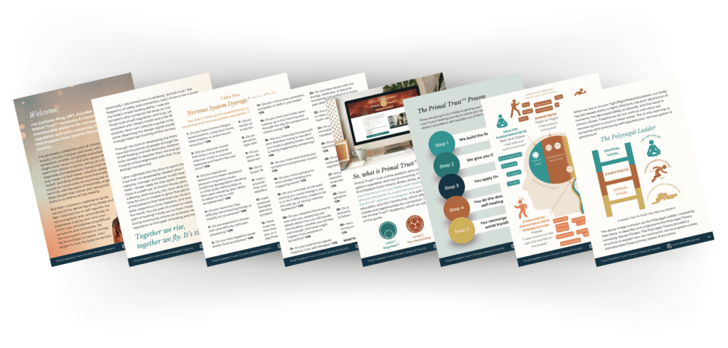 Download your free copy of Dr. Cathleen King's book, How Healing Happens. This image shows pages from the book.